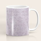 Vintage chic violet lilac floral damask pattern Coffee Mug Gallery Image 1