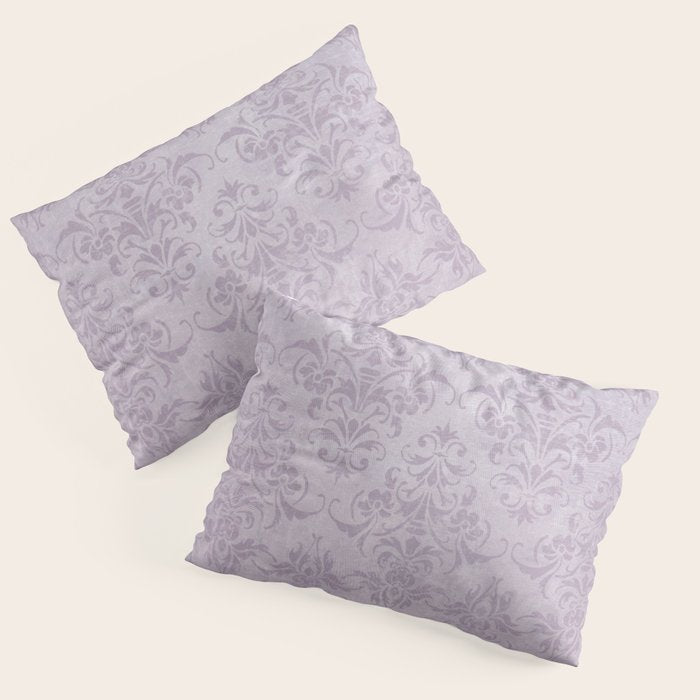 Vintage chic violet lilac floral damask pattern Pillow Sham Gallery Image 1