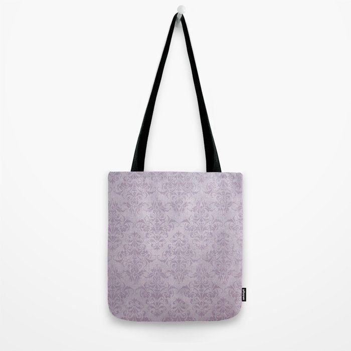 Vintage chic violet lilac floral damask pattern Tote Bag Gallery Image 2