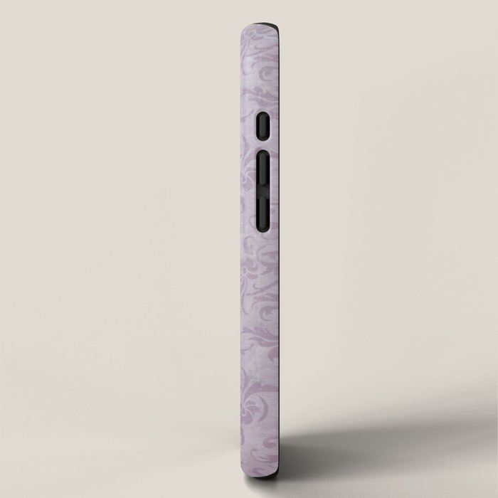 Vintage chic violet lilac floral damask pattern iPhone Case Gallery Image 2