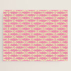 Minimalist Pink Fish Retro Contemporary Pattern Jigsaw Puzzle Gallery Image 1