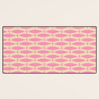 Minimalist Pink Fish Retro Contemporary Pattern Desk Mat Gallery Image 3