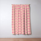 Minimalist Pink Fish Retro Contemporary Pattern Window Curtain Gallery Image 3