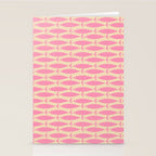 Minimalist Pink Fish Retro Contemporary Pattern Stationery Card Gallery Image 2