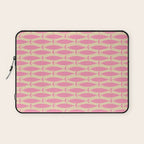 Minimalist Pink Fish Retro Contemporary Pattern Laptop Sleeve Gallery Image 1