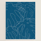 Monstera No2 Blue Jigsaw Puzzle Gallery Image 1