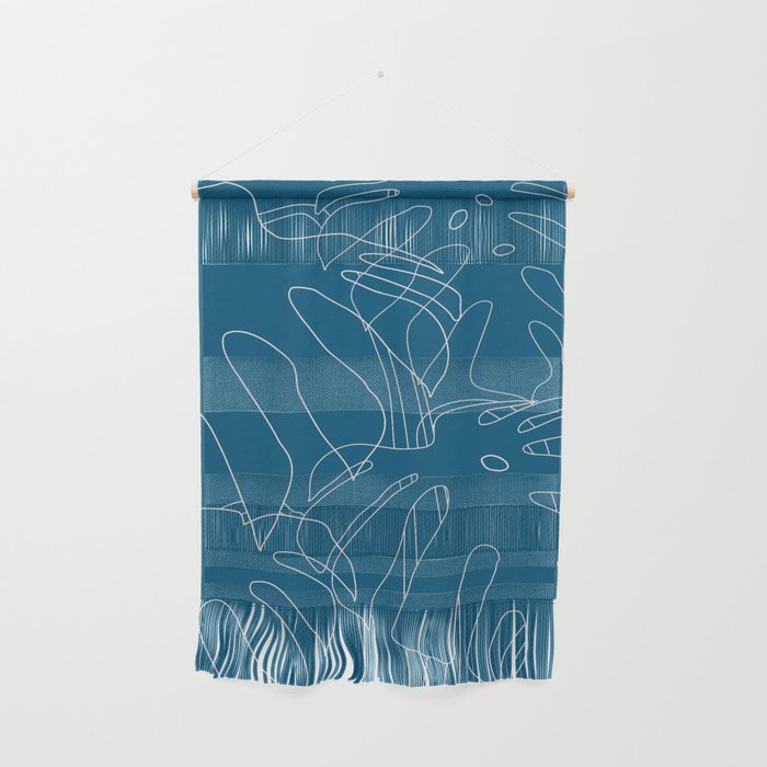 Monstera No2 Blue Wall Hanging Gallery Image 1