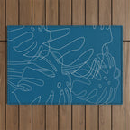 Monstera No2 Blue Outdoor Rug Gallery Image 1