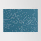 Monstera No2 Blue Rug Gallery Image 2