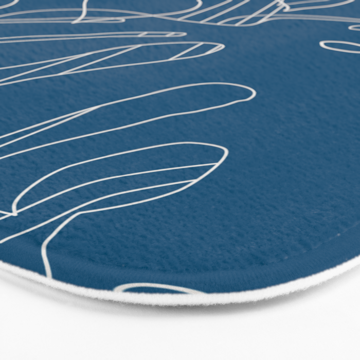 Monstera No2 Blue Bath Mat Gallery Image 3