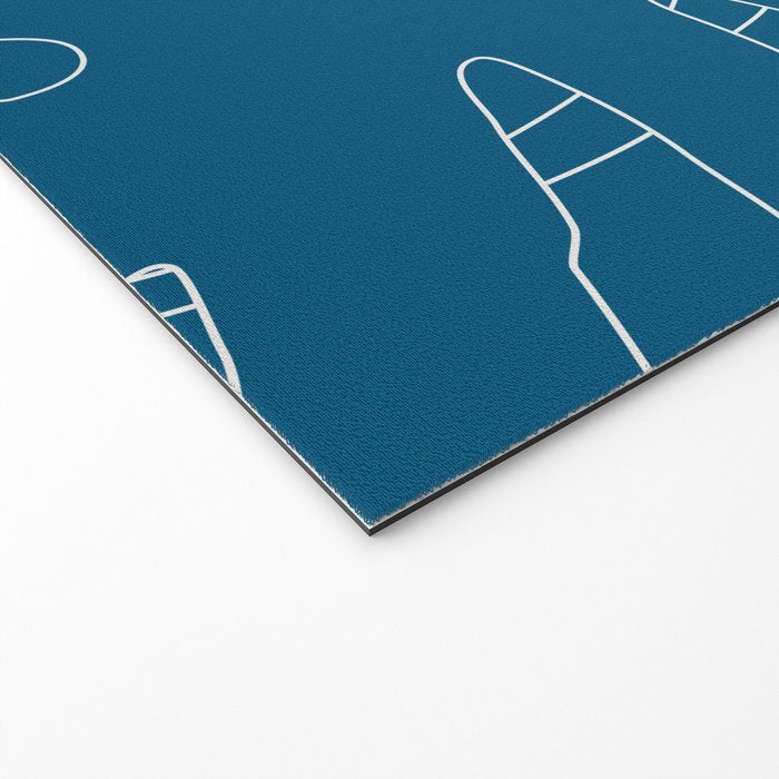 Monstera No2 Blue Welcome Mat Gallery Image 2