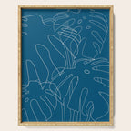 Monstera No2 Blue Serving Tray Gallery Image 1