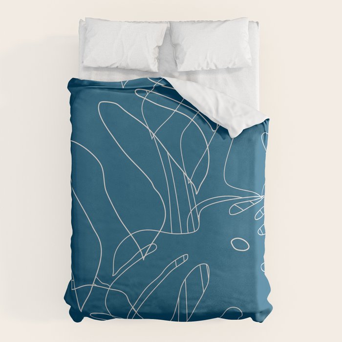 Monstera No2 Blue Duvet Cover Gallery Image 1