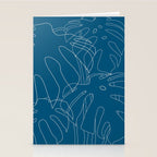 Monstera No2 Blue Stationery Card Gallery Image 2