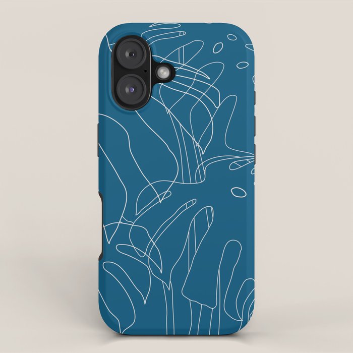 Monstera No2 Blue iPhone Case Gallery Image 1