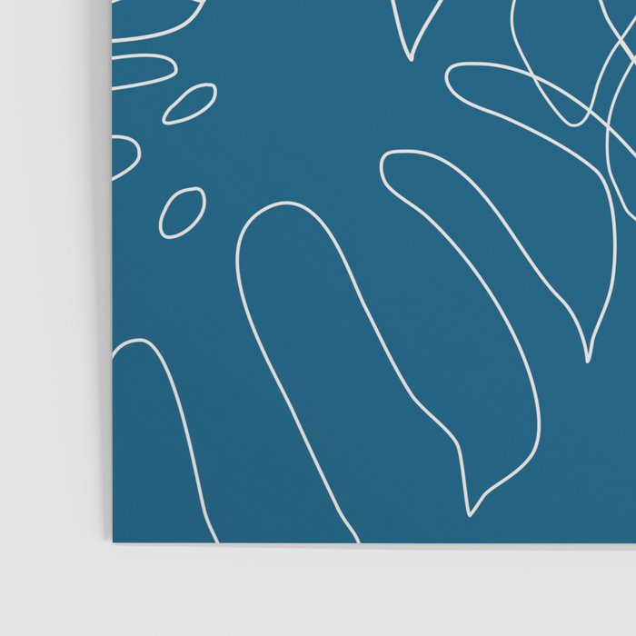 Monstera No2 Blue Poster Gallery Image 3