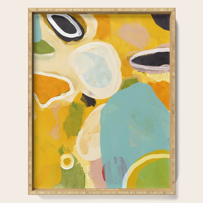 sunshine fall garden leaves Serving Tray Gallery Image 1