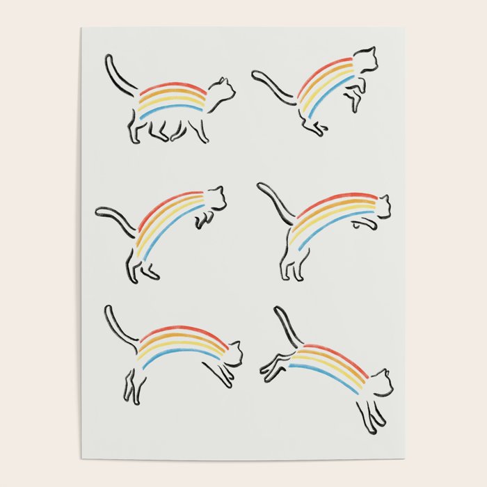 Rainbow Cat Poster Gallery Image 1