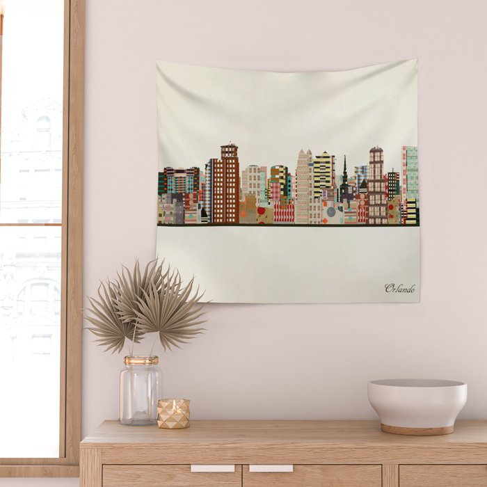 orlando skyline Wall Tapestry Gallery Image 2