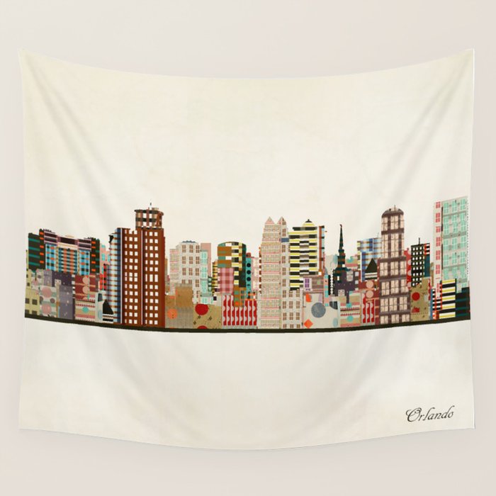 orlando skyline Wall Tapestry Gallery Image 4