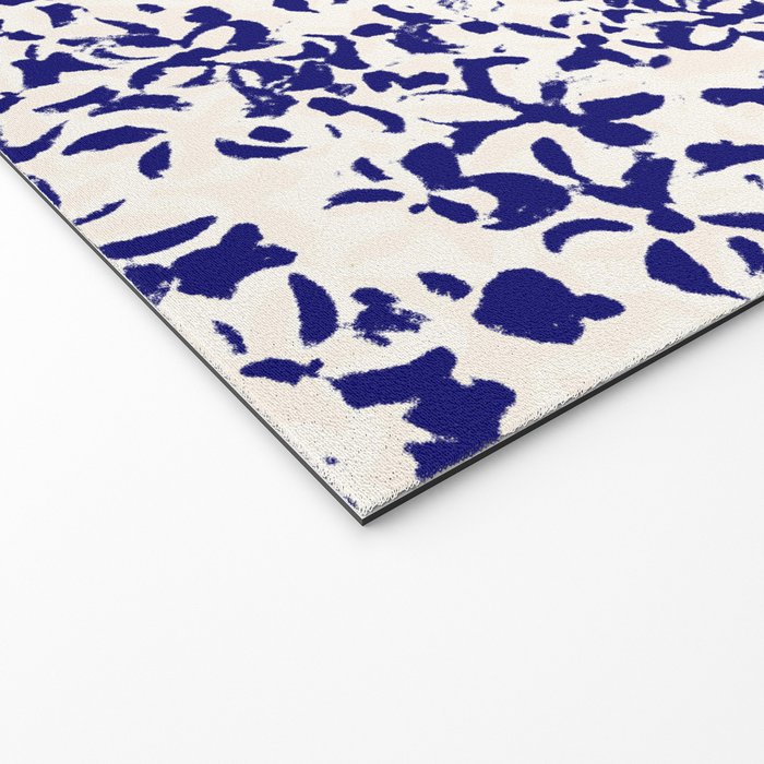 Mediterranean blue handmade floral Welcome Mat Gallery Image 2
