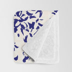 Mediterranean blue handmade floral Throw Blanket Gallery Image 3