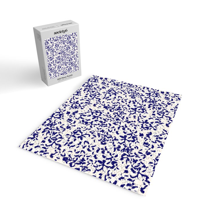 Mediterranean blue handmade floral Jigsaw Puzzle Gallery Image 2