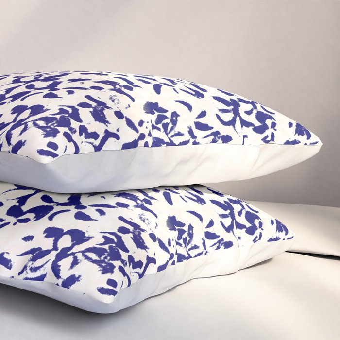Mediterranean blue handmade floral Pillow Sham Gallery Image 3