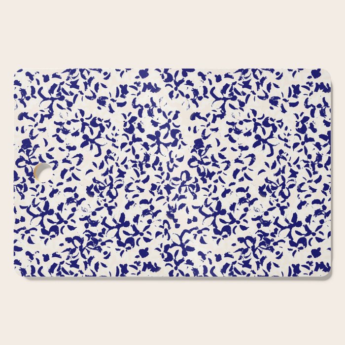 Mediterranean blue handmade floral Cutting Board Gallery Image 1