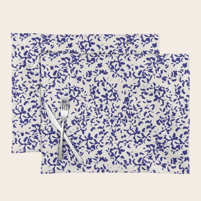 Mediterranean blue handmade floral Placemat Gallery Image 1