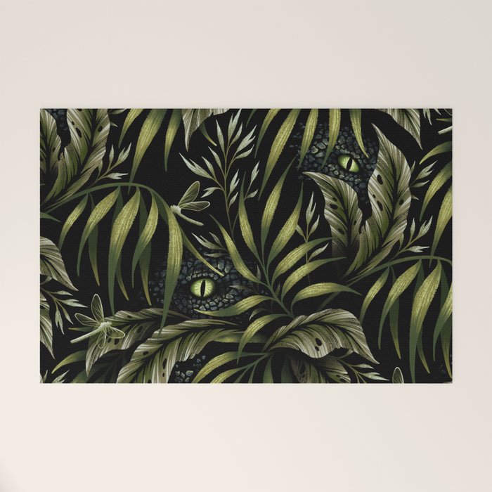 Jurassic Jungle - Camo Green Welcome Mat Gallery Image 1