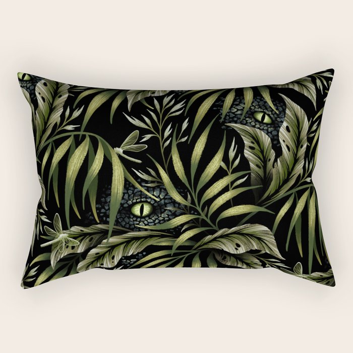 Jurassic Jungle - Camo Green Rectangular Pillow Gallery Image 2