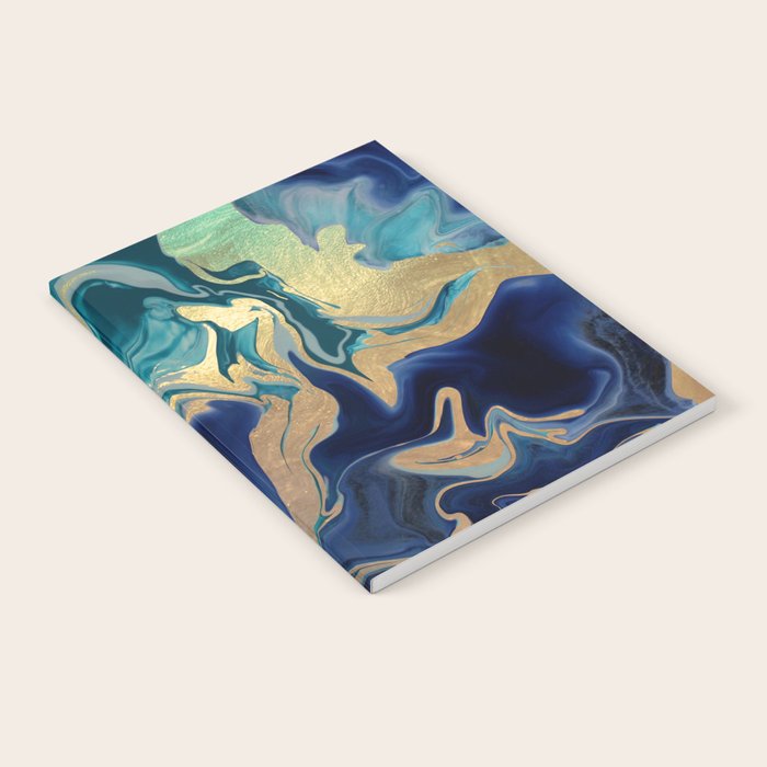 DRAMAQUEEN - GOLD INDIGO MARBLE Notebook Gallery Image 2