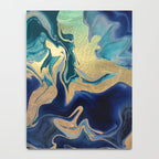 DRAMAQUEEN - GOLD INDIGO MARBLE Notebook Gallery Image 4