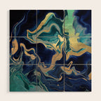 DRAMAQUEEN - GOLD INDIGO MARBLE Wood Wall Art Gallery Image 1