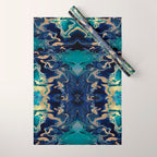 DRAMAQUEEN - GOLD INDIGO MARBLE Wrapping Paper Gallery Image 1