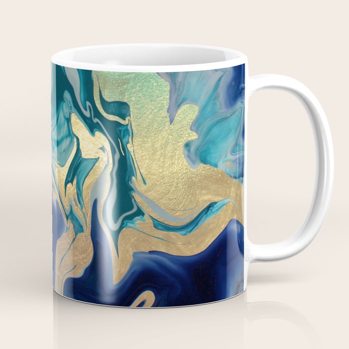 DRAMAQUEEN - GOLD INDIGO MARBLE Coffee Mug Gallery Image 1