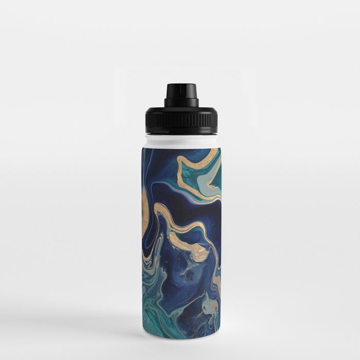 DRAMAQUEEN - GOLD INDIGO MARBLE Water Bottle Gallery Image 3