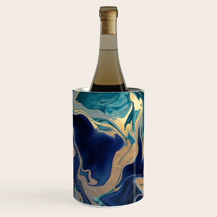 DRAMAQUEEN - GOLD INDIGO MARBLE Wine Chiller Gallery Image 1