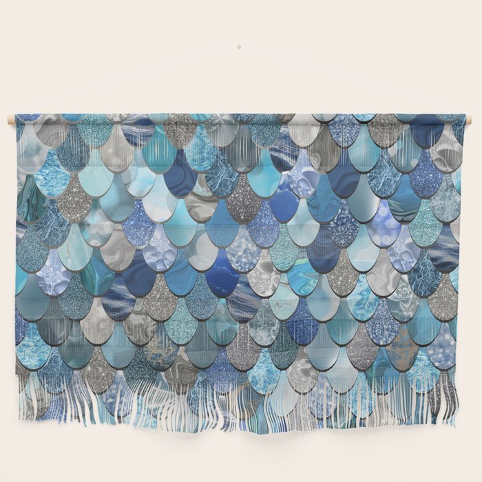 Mermaid Ocean Blue Pattern Wall Hanging Gallery Image 1
