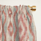 Coastal Ikat Stripe - dusky blue and pink Window Curtain Gallery Image 2