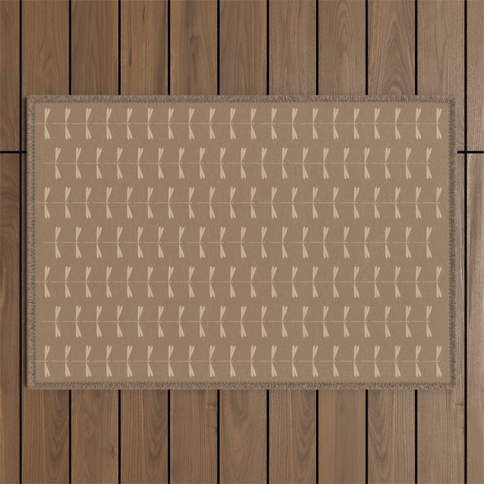 Dragonfly Pattern XI Earthy Beige Outdoor Rug Gallery Image 1