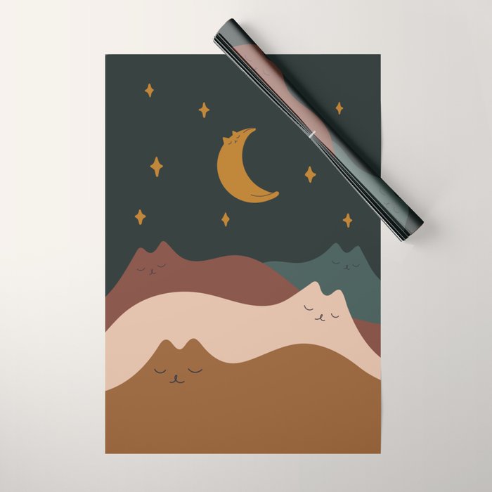 Cat Landscape 133 Wrapping Paper Gallery Image 1