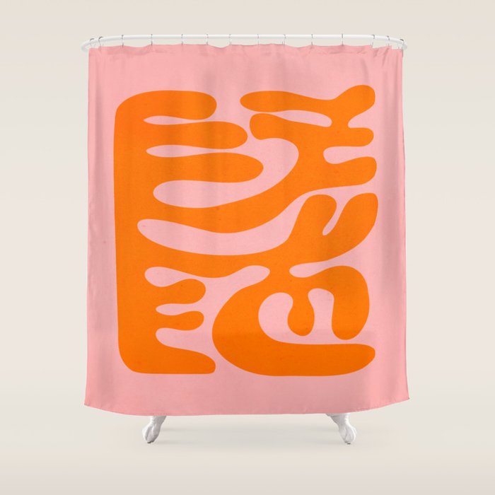 Tangerine & Sundown: Matisse Paper Cutouts 12 Shower Curtain Gallery Image 1