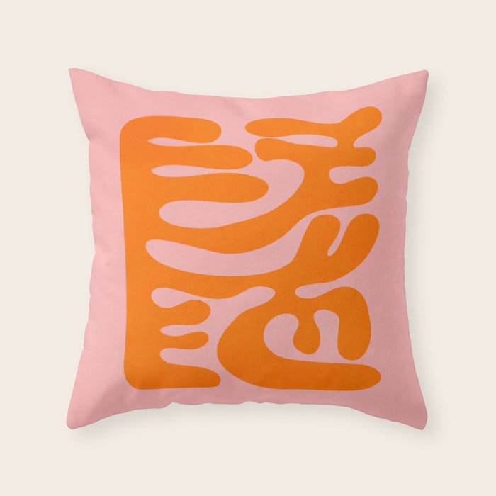 Tangerine & Sundown: Matisse Paper Cutouts 12 Throw Pillow Gallery Image 6