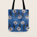 Vibrant Daisies on Cobalt  Tote Bag Gallery Image 1
