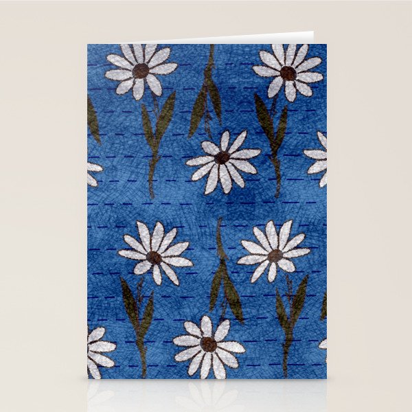 Vibrant Daisies on Cobalt  Stationery Card Gallery Image 1