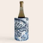 Vintage Blue Tropical Palm Leaves Wine Chiller Gallery Image 2