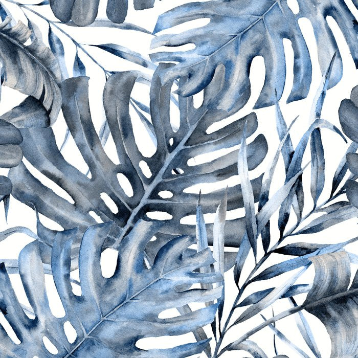 Vintage Blue Tropical Palm Leaves Coffee Mug Gallery Image 2