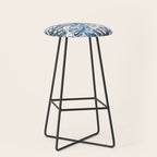 Vintage Blue Tropical Palm Leaves Stool Gallery Image 1